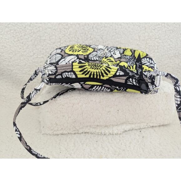 Vera Bradley Frannie Small Crossbody in "Citron" Pattern Yellow Gray White Black - Picture 7 of 11